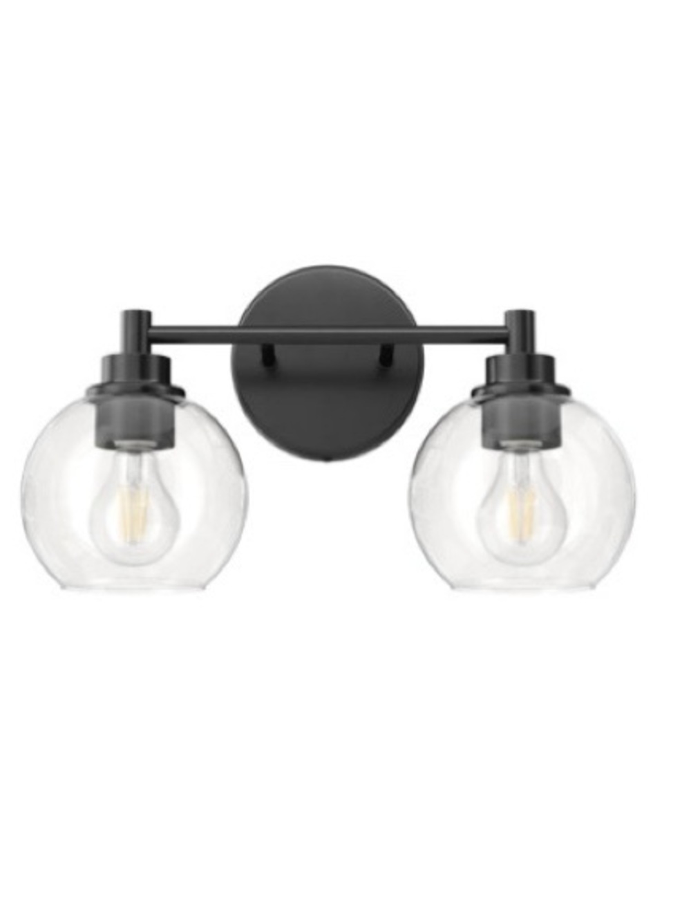 VONLUCE 2-Light Black Wall Bathroom Light Fixture  NIB
